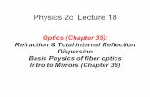 Optics (Chapter 35): Refraction & Total internal ... · PDF fileRefraction & Total internal Reflection Dispersion Basic Physics of ... Bit pattern “dissolves” due to dispersion.
