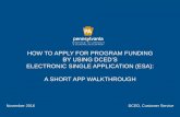 How to Apply For Program Funding By Using DCED’s ... to Apply...HOW TO APPLY FOR PROGRAM FUNDING BY USING DCED’S ELECTRONIC SINGLE APPLICATION (ESA): A SHORT APP WALKTHROUGH November