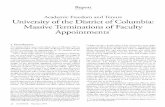 Report Academic Freedom and Tenure University of … Academic Freedom and Tenure University of the District of Columbia: Massive Terminations of Faculty Appointments I. Introduction