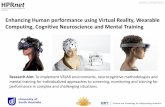 Enhancing Human performance using Virtual Reality, · PDF file · 2017-11-20Project Team HPRnet UNCLASSIFIED Human Performance Research ... - Understanding training domain ... EEG