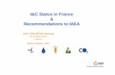 I&C Status in France Recommendations to IAEA · PDF fileI&C Status in France & Recommendations to IAEA IAEA TWG-NPPIC Meeting 24-26 May 2011 Vienna ... New system based on Alstom P320