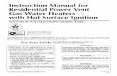 Instruction Manual for Residential Power Vent Gas - Hot Water · PDF fileInstruction Manual for Residential Power Vent Gas Water Heaters with Hot Surface Ignition ALL TECHNICAL AND