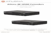 AT-UHD-EX-70-2PS - Atlona® AV Solutions · PDF fileWith 4K and Dolby TrueHD/DTS-HD Master Audio the UHD ... low-profile form factor for easy ... Connect a category cable from here
