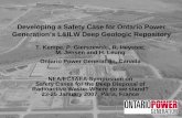 Developing a Safety Case for Ontario Power Generation’s · PDF file─Long-term containment of the waste to allow radioactive decay ... The repository can be built and operated safely