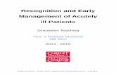 Recognition and Early Management of Acutely ill Patients · PDF fileRecognition and Early Management of Acutely ill ... obstructive and cardiogenic shock include: ... Early anti-biotic