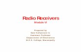 Radio Receivers -  · PDF fileDepartment of Electronics M.E.S. College, ... circuits – difficult to ... FM Receivers • Refer notes