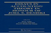 ESSAYS IN ACCOUNTING THEORY IN HONOUR OF … Es… · ii Essays in accounting theory in honour of Joel S. Demski Joel S. Demski [Photo Courtesy of Accounting Hall of Fame at the Ohio