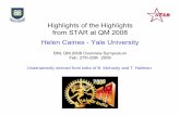 Highlights of the Highlights from STAR at QM 2008 Helen ...star.physics.yale.edu/~caines/Presentations/STARQMCaines.pdf · Helen Caines – Feb 2008 BNL – QM2008 Symposium 2 What