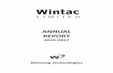 ANNUAL REPORT - Wintac · PDF fileState Bank of India S.M.E. Branch, Peenya ... Details in respect of adequacy of internal financial controls with reference to the ... Managerial Remuneration: