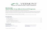 Vermont Specialty Crop Block Grant Programagriculture.vermont.gov/sites/ag/files/PDF/Sweet/VT SCBGP...The Vermont Agency of Agriculture, Food & Markets announces the availability of