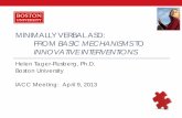 Minimally Verbal ASD: From Basic Mechanisms to · PDF fileHand-motor activities – tapping drums while ... phrases) – training items ... From Basic Mechanisms to Innovative Interventions