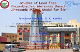 Studies of Lead Free Piezo-Electric Materials Based ...cn.comsol.com/paper/download/152969/pattanaik_presentation.pdf · Ultrasonic Transducer Model for Bio Sensor Ultrasonic transducer