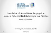 Simulation of Sound Wave Propagation Inside a … of Sound Wave Propagation Inside a Spherical Ball Submerged in a Pipeline Wadie R. Chalgham University of Louisiana at Lafayette 10/06/2016