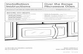 Installation Over the Range Instructions Microwave Oven · PDF fileCall 800.GE.CARES (800.432.2737) or ... Installation Over the Range Instructions Microwave Oven ... to 50 pounds