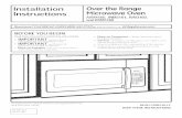 Installation Over the Range Instructions Microwave Oven · PDF fileCarl 800. GE.CARES (800.432.2737) ... plus additional microwave oven loads of up to 50 pounds or a total weight of