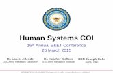 Reliance 21: Human Systems COI pdf -  · PDF fileBattlefield Airmen / Pararescue Jumpers ... Past: Separate measures, same test for all, group probabilities of potential