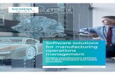 Siemens PLM Software Software solutions for · PDF fileportfolio of solutions for manufacturing operations management ... control and data acquisition ... Accurate production planning