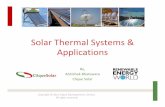 Solar Thermal Systems & Applications PRSTN_Renewable Ap… · Applications The thermal energy of solar radiation to power ... between cooling loads and solar radiation needed HVAC