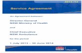 Service Agreement - NSW · PDF file2013 /14 Service Agreement An Agreement between: Director-General NSW Ministry of Health and Chief Executive NSW Ambulance for the period 1 July