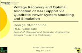 Voltage Recovery and Optimal Allocation of VAr … Recovery and Optimal Allocation of VAr Support via Quadratic Power System Modeling and Simulation ... Vmax=1.01, Vmin=0.82 50% ...