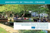 UNIVERSITY OF TOULON • FRANCE - univ-tln.fr · PDF fileThe university of Toulon is a small ... • Excursions all throughout the year organized by the international office and student