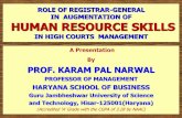 ROLE OF REGISTRAR-GENERAL IN AUGMENTATION …nja.nic.in/Concluded_Programmes/2016-17/P-991_PPTs/4. HRM Prof... · IN AUGMENTATION OF HUMAN RESOURCE SKILLS ... It is therefore easier