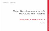 Major Developments in U.S. M&A Law and Practicemedia.mofo.com/files/uploads/Images/130507-Melmed-PPT.pdf · • Buyer’s nonreliance agreement in NDA precludes fraud claims against