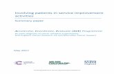 Involving patients in service improvement activities · PDF fileThe survey provides a snapshot ... x Managing expectations of patient representatives ... A broader set of good practice