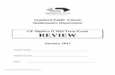 Stamford Public Schools Mathematics Department CP …sciannamath.weebly.com/.../17_midterm_review_cp_algebra_ii.pdf · SPS Math CP Algebra II Midterm Exam Review 2016 – 2017 5 ...