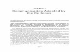 ANNEX1 Communication Adopted by the Colloquy - …978-1-349-04274-6/1.pdf · ANNEX1 Communication Adopted by the Colloquy ... politics of European countries and the need to improve
