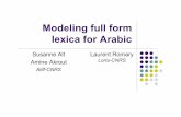 Modeling full form lexica for Arabic - pubman.mpdl.mpg.depubman.mpdl.mpg.de/pubman/item/escidoc:1759859/component/esci… · Explanation: Grammatical gender ... NLP of Arabic morphology