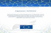 Opinion 5/2015 - The EU's independent data protection ...edps.europa.eu/sites/edp/files/publication/15-09-24_pnr_en.pdf · Opinion 5/2015 Second Opinion on ... Passenger Name Record