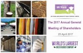 The 2017 Annual General Meeting of Shareholders · PDF filerubber glove manufacturing and and distributing medical ... Malaysia (International Tripartite Rubber Council ... October