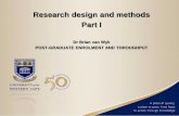 Research design and methods Part I - University of Western ... · PDF fileResearch design and methods Part I ... • Research design is the overall plan for connecting the conceptual