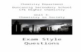 · Web view2 6 Chemistry Department Duncanrig Secondary School CfE Higher Chemistry Unit 3: Chemistry in Society Exam Style Questions 3.1 Getting the Most from Reactants 3.1.1 Industrial