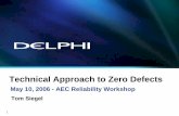 Technical Approach to Zero Defects - aecouncil.comaecouncil.com/Workshop/6A.1Siegel-DelphiES.pdfTechnical Approach to Zero Defects May 10, 2006 - AEC Reliability Workshop Tom Siegel.
