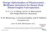Design Optimization of Piezoceramic Multilayer Actuators · PDF fileDesign Optimization of Piezoceramic Multilayer Actuators for Heavy Duty Diesel Engine Fuel Injectors. ... D. W.