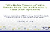 Managing People, Data, and Processes to Foster School ... Managing People Webinar 2... · Taking Wallace Research to Practice: Managing People, Data, and Processes to Foster School