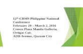 12th CBMS Philippine National - PEP-NET · PDF fileGulayan sa Paaralan ... Site and Development and Improvement
