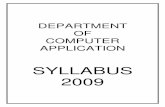syllabus 2009 - Chaudhary Charan Singh University APPLICATION-MCA… · SYLLABUS 2009. 2 Department of Computer Application Master of Computer Application (MCA) Scheme / Syllabus