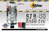Highest Quality Post Drivers and Post Pullers GPD-45 this owner’s manual handy, ... GPD-45 Multi-Pro™ Maintenance . . . . . . .9 ... Highest Quality Post Drivers and Post Pullers