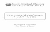 South Central Chapter -  · PDF filesouth central chapter the college music society. steinway istheofficialpiano of thecollegemusicsociety