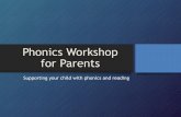 Phonics Workshop for Parents - About our School · PDF filePhonics Workshop for Parents ... •We use the ‘Letters and Sounds’ principles and practice ... 44 phonemes in order