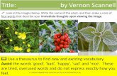 Title: by Vernon Scannell - cola · PDF fileTitle: _____by Vernon Scannell Name 1 2 3 4 Look at the images below. Write the name of the plant, and then make a note of ... support your