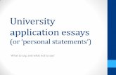University application essays - Spring International ...spring.edu/webroom/University application essays.pdf · Why you want this program and school 5. ... student profile Do you