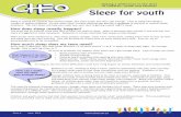 of children, youth and families Sleep for youth Pamphlets/Sleep for youth online with... · of children, youth and families Form ... but most youth between 12-18 years need 8 1/2