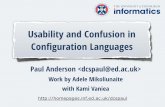 Usability and Confusion in Conﬁguration Languages · PDF fileSummary | Survey ... 17 (4.4%) 23 (6%) Summary | Survey “Conﬁguration Languages” | Analyse https: ... -with some