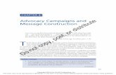 Advocacy Campaigns and Message Constructiondistribute · PDF fileAdvocacy Campaigns and . Message Construction. ... —Milo Cress, age 12 (2013, ... wide range of communication practices