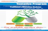 conferenceseries Tentative rogram co m Traditional edicine 0 ... • Toxicology Studies of Plant Products For the details of sessions: traditionalmedicine@healthconferences.org ...