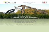 EALTA 2014 CONFERENCE PROGRAMME - · PDF file- A section on linkage to the CEFR has been added to The EALTA Guidelines for Good Practice. Due to generous contributions from many colleagues,